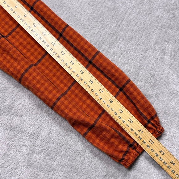LOFT Burnt Orange Plaid Blouse Women's S Fall Core Rustic Cozy Autumn Top‎ - Picture 12 of 12